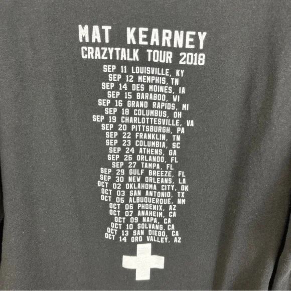 Mat Kearney MK Crazy Talk Tour 2018 T Shirt Adult XL Rock Music - Picture 7 of 10